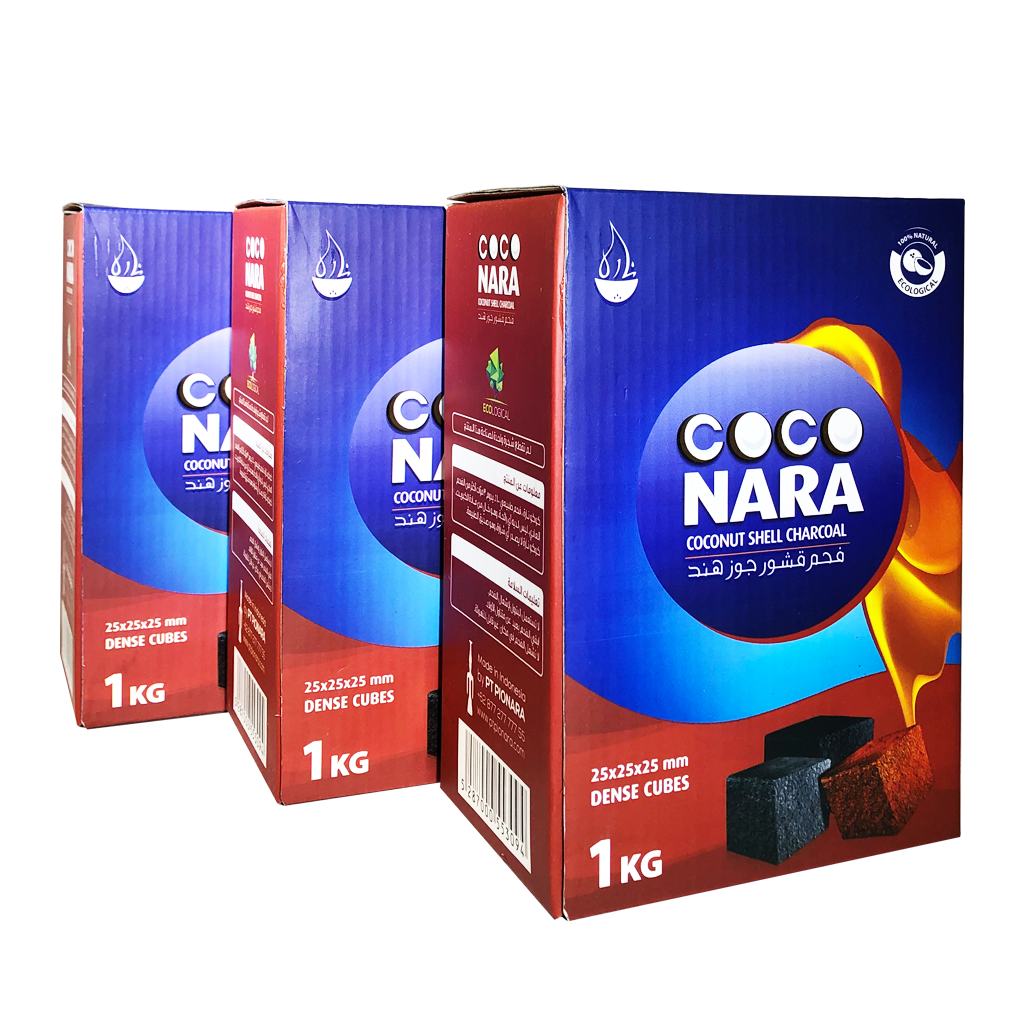 COCONARA 1KG 72 PCS COCONUT SHELL CHARCOAL