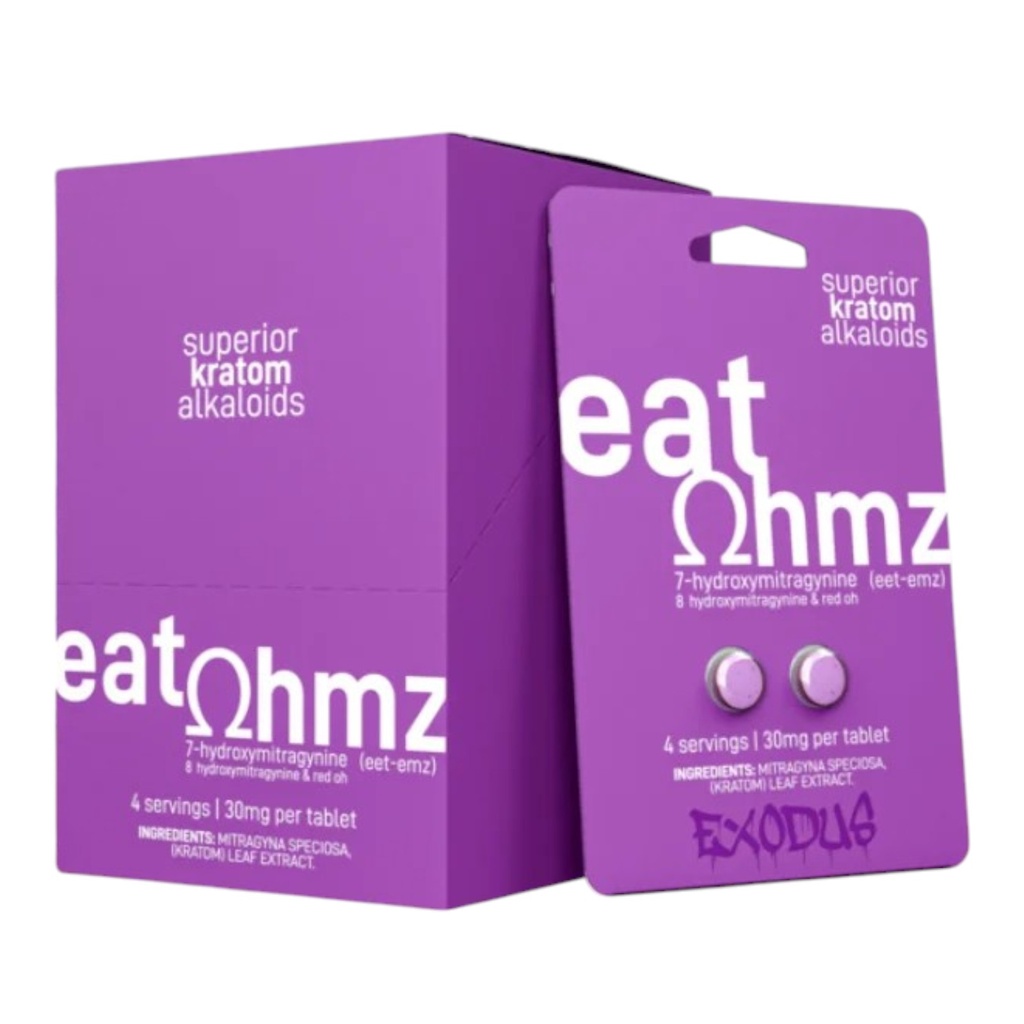 EAT OHMZ 30MG 7-HYDROXY + 8-HYDROXY + RED OH KRATOM ALKALOIDS BLISTER CAPSULES 2CAPS