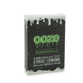 OOZE STANDARD CONTROL 1100 MAH BATTERY 5 PACK CHROME..