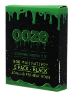 OOZE STANDARD CONTROL 900 MAH BATTERY 5 PACK BLACK..