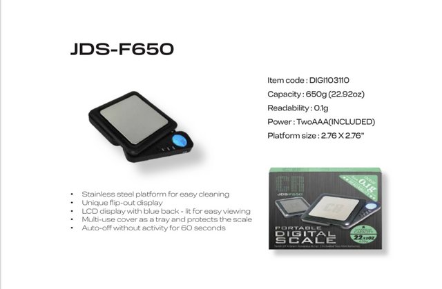 PORTABLE DIGITAL SCALE CR JDS-F650 0.1G