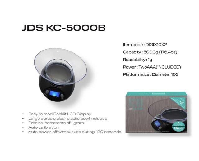 PORTABLE DIGITAL SCALE JDS KC.5000B MAX CAPACITY 176.4 OZ