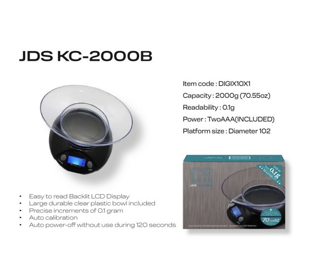PORTABLE DIGITAL SCALE JDS KC-2000B MAX CAPACITY 70.55 OZ
