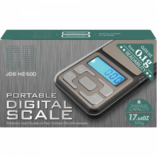 PORTABLE DIGITAL SCALE JDS MZ-500 MAX CAPACITY 17.64 OZ