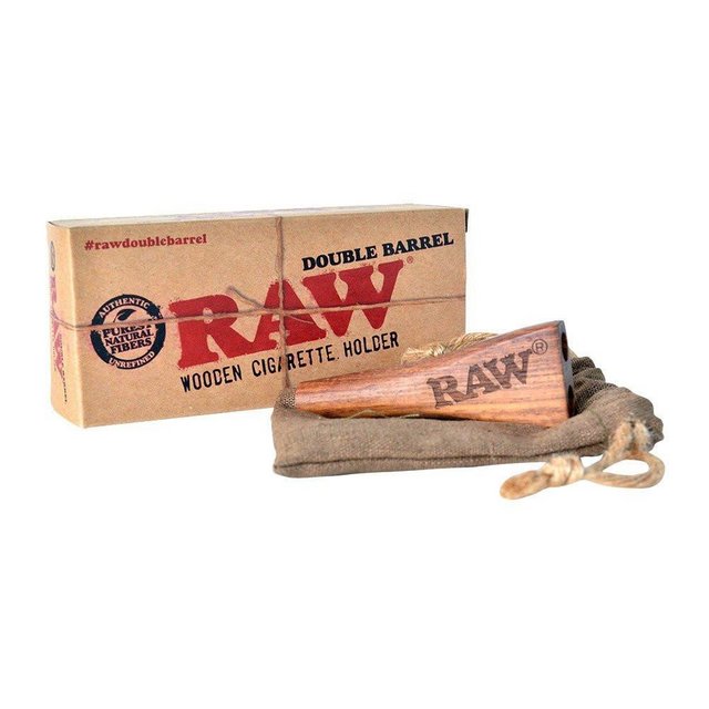 RAW DOUBLE BARREL KING SIZE WOODEN CIGARETTE HOLDER