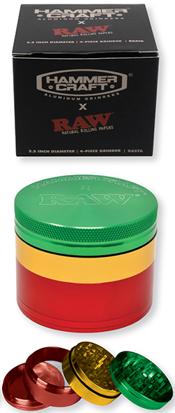 RAW HAMMER CRAFT ALUMINUM GRINDER 2.5 INCH 4 PIECE RASTA