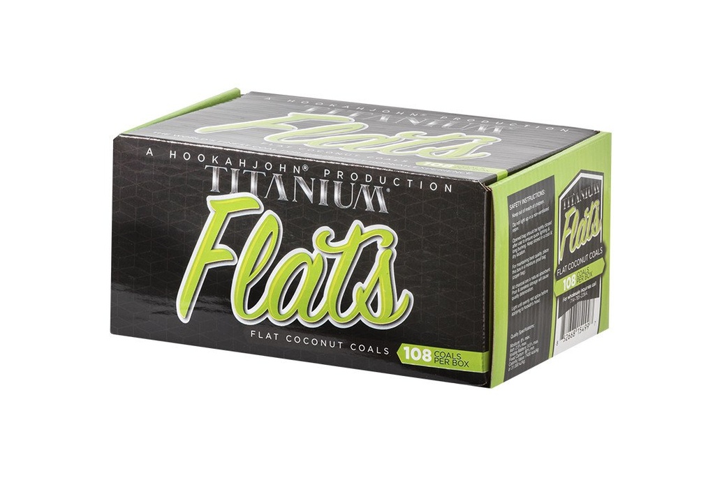 TITANIUM FLAT COCONUT 108 COALS PER BOX
