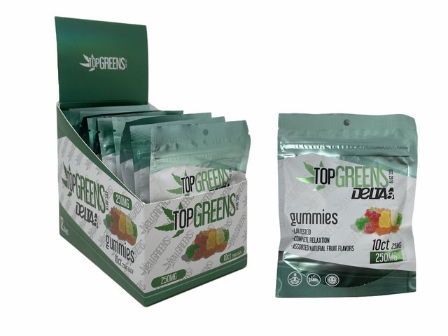 TOP GREENS DELTA 8 GUMMIES 10CT 25MG 250MG