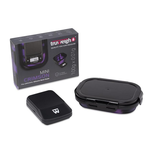 TRUWEIGH MINI CRIMSON THE ORIGINAL SILICONE BOWL SCALE 100 G X 0.01 G BLACK & PURPLE