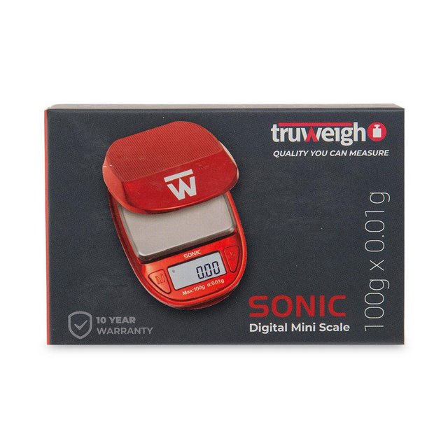 TRUWEIGH SONIC DIGITAL MINI SCALE 100 G X 0.01 G RED