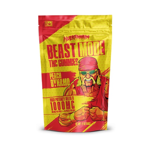 [Hulk H-16161] HULK HOGAN BEAST MODE D8 Peach Dynamo 1000 MG Gummies