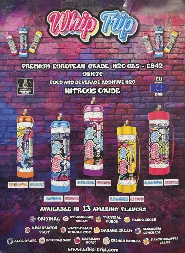 WHIP TRIP NITROUS OXIDE CREAM CHARGER 2000G
