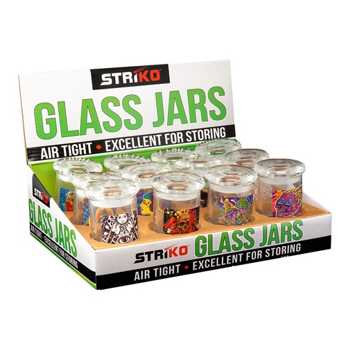 [INTREF0000087] AIR TIGHT GLASS JARS 12CT DISPLAY#14394