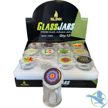 [INTREF0000088] AIR TIGHT GLASS JARS TOB -12CT DISPLAY#14393
