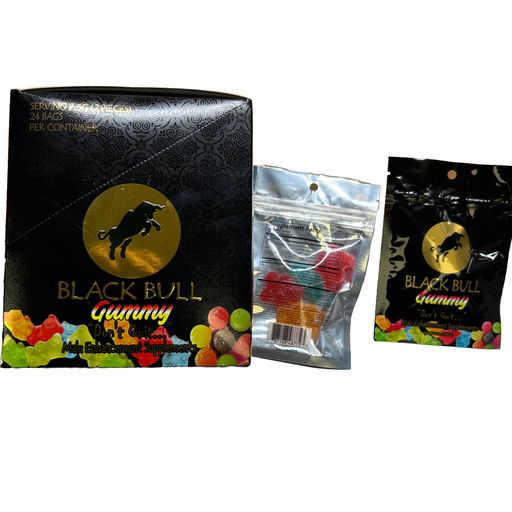 [BLACK -15553] BLACK BULL 24 BAG 2 GUMMIES PER BAG 7.5 G PER GUMMY