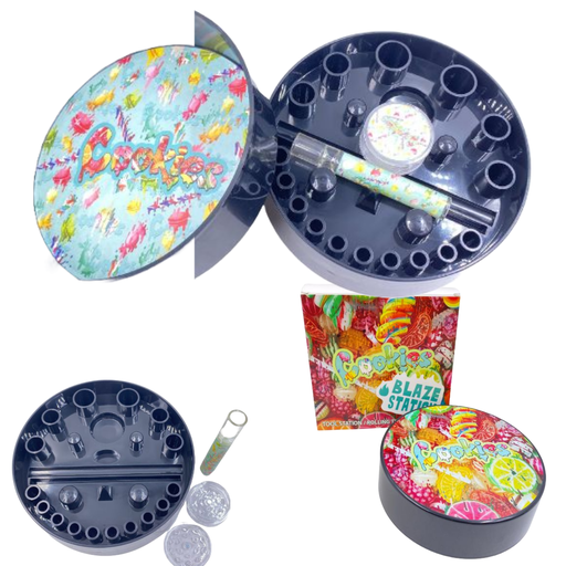 [BLAZE -23365] BLAZE STATION ROLLING TRAY WITH CHILLUM & GRINDER- BLZ008