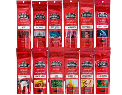 [BLUNTW-23223] BLUNTWALLA INCENSE  18 FRAGRANCES 72 PACKS 50 PCS PER BOX