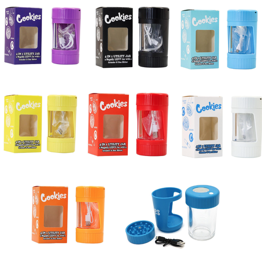 [INTREF0000300] COOKIES JAR GRINDER 4 IN 1 UTILITY JAR LED JAR + HITTER + GRINDER