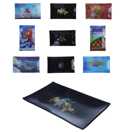 [INTREF0005653] DEEZ NUTS VIBRANIUM GLASS ROLLING TRAY MARIO