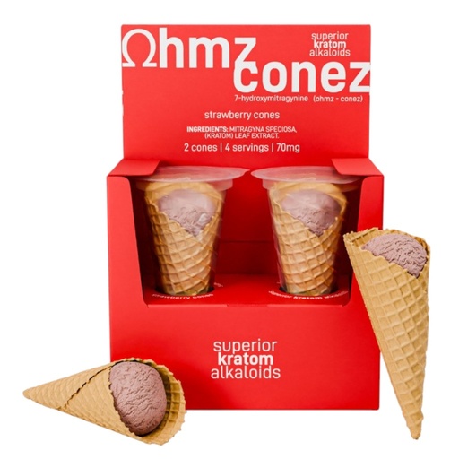 [EAT OH-23153] EAT OHMZ 70MG 7-HYDROXY STRAWBERRY CONES 2PCS