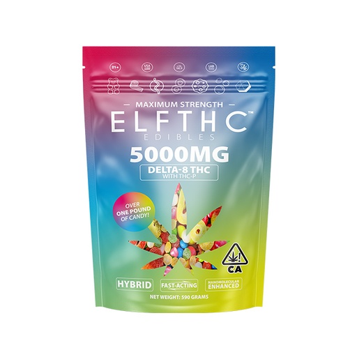 [ELF TH-18276] ELF THC EDIBLES 5000MG D8+THCP PARTY PACK GUMMIES
