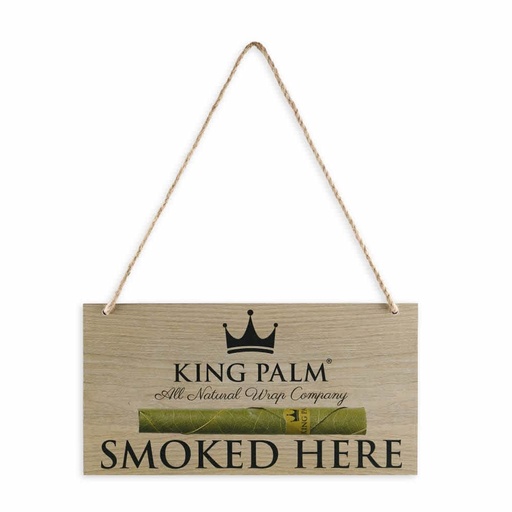[KING P-12944] KING PALM SMOKED HERE WOOD SIGN