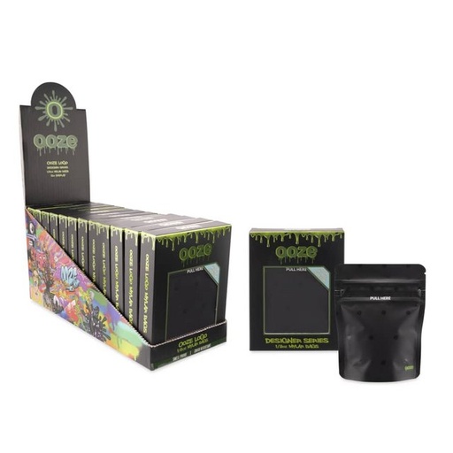 [INTREF0000831] OOZE DESIGNER SERIES 1OZ MYLAR BAGS 10 CT SMELL PROOF BLACK
