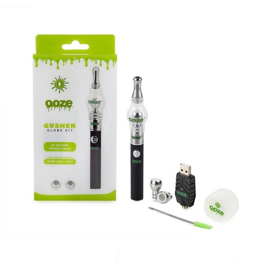 [INTREF0000843] OOZE GUSHER GLOBE QUARTZ DOME DUAL COILS BLACK