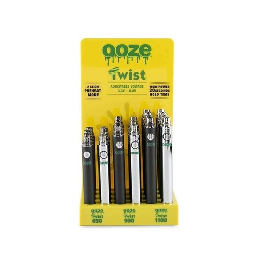 [INTREF0000867] OOZE TWIST BATTERY DISPLAY 24 CT 8-650MAH 8-900MAH 8-1100MAH