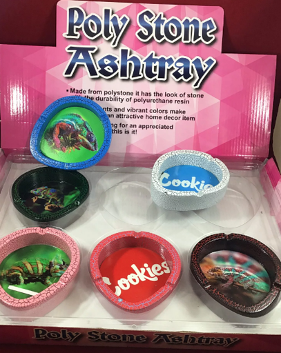 [INTREF0000899] POLY STONE ASHTRAY 6CT