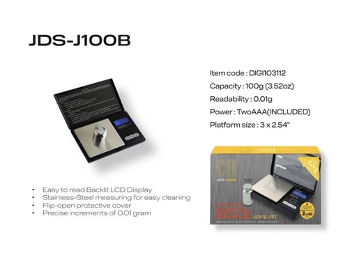[INTREF0000908] PORTABLE DIGITAL SCALE CR JDS-J100B MAXIMUM CAPACITY 3.52 OZ