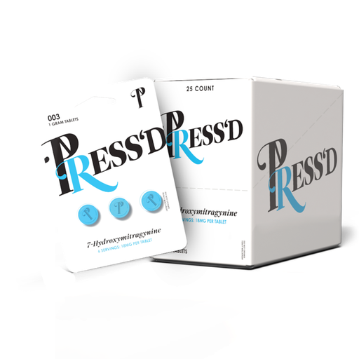 [PRESS'-22313] PRESS'D BLUE 18MG 7-HYDROXY KRATOM BLISTER CAPSULES 3CAPS