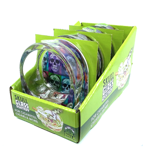 [INTREF0005869] SMOKE ZILLA SKULL GLASS ASHTRAY D #40319
