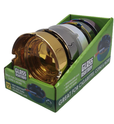 [INTREF0005882] SMOKEZILLA PLATED GLASS ASHTRAY