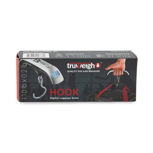 [INTREF0001552] TRUWEIGH HOOK DIGITAL LUGGAGE SCALE 110 LB X 0.2 LB SILVER