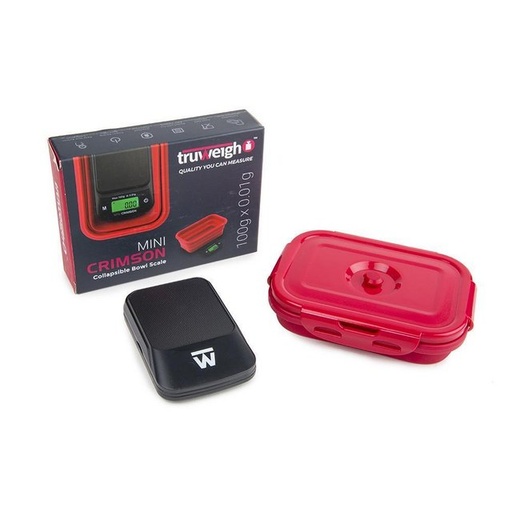 [INTREF0001532] TRUWEIGH MINI CRIMSON THE ORIGIMNAL SCALE SILICONE BOWL 100G X 0.01G BLACK WITH RED BOWL