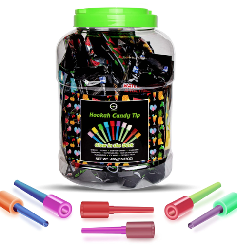 [VEEBOS-11709] VEEBOST HOOKAH CANDY TIPS GLOW IN THE DARK - 50 PCS/JARJAR