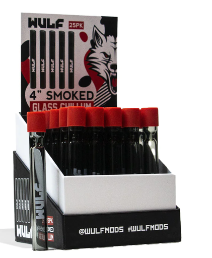 [WULF M-10213] WULF MODS SMOKED GLASS CHILLUM 25PK