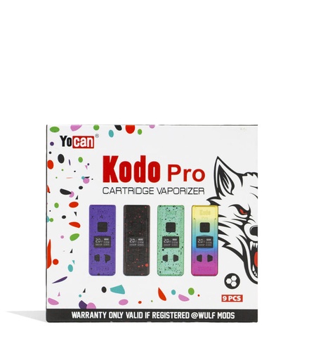 [Yocan -06857] Yocan Kodo Pro 400mAh Adjustable Voltage Cartridge Vaporizer Box Mod By Wulf - Assorted Colors - Display of 9