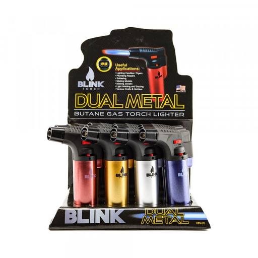 [INTREF0000137] BLINK DUAL METAL BUTANE GAS TORCH LIGHTER 12 COUNT