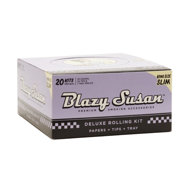 BLAZY SUSAN PAPER PURPLE DELUXE ROLLING TRAY 11/4 SIZE 50 CT