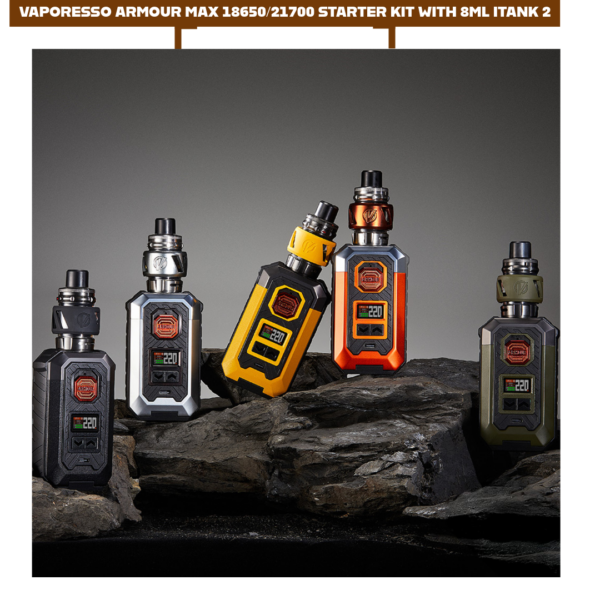 VAPORESSO ARMOUR MAX 18650/21700 STARTER KIT WITH 8ML ITANK 2