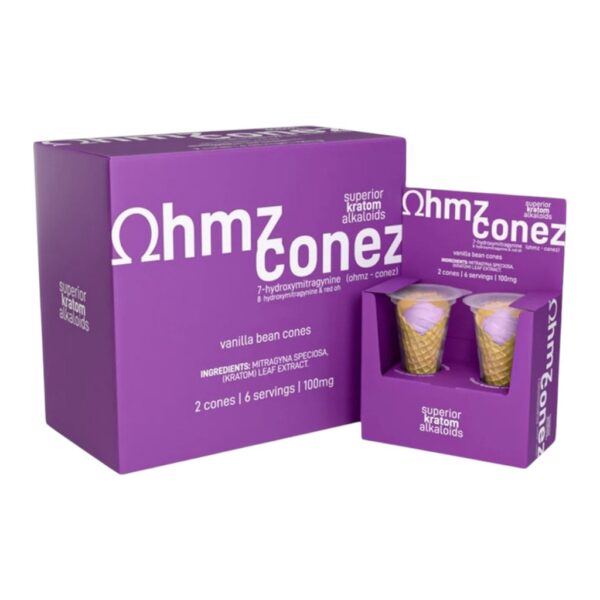 AT OHMZ 100MG 7-HYDROXY + 8-HYDROXY + RED OH VANILLA BEAN CONES 2PCS