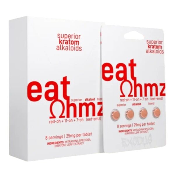 EAT OHMZ 25MG RED-OH + 11-OH + 7-OH KRATOM ALKALOIDS BLISTER CAPSULES 4CAPS